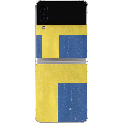 Sweden Flag Distressed Galaxy Z Flip4 5G Skin